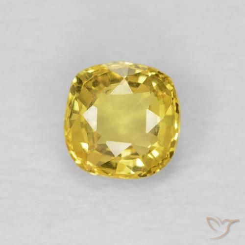 0.40ct Naturel Jaune miel léger Saphir, Coussin, VS