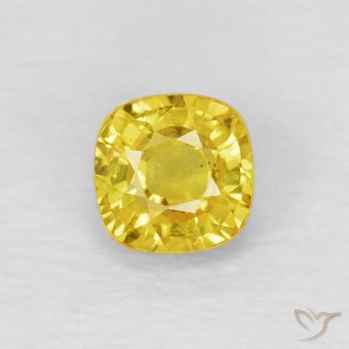 0.53ct Naturel Medium Light-Yellow Saphir, Coussin, VS