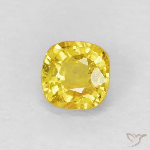 Saphir Medium Light-Yellow naturelle Coussin, 0.53 ct, VS