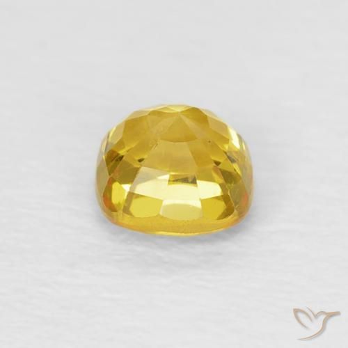 Saphir Medium Light-Yellow naturelle Coussin, 0.53 ct, VS