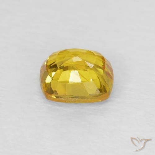 Saphir Doré naturelle Coussin, 0.60 ct, VS