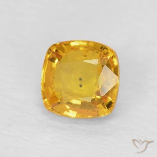 Saphir Doré naturelle Coussin, 0.62 ct, VS