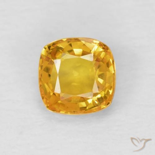 0.61ct Naturel Doré Saphir, Coussin, VVS