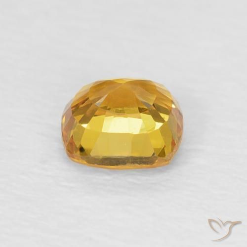 Saphir Or-orange moyen naturelle Coussin, 0.60 ct, VVS