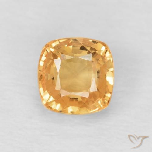 0.75ct Naturel Doré Saphir, Coussin, VVS