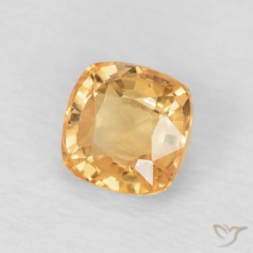 Saphir Doré naturelle Coussin, 0.75 ct, VVS