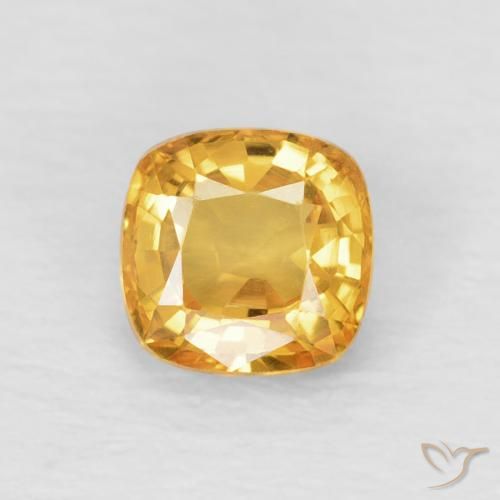 0.63ct Naturel Orange doré profond Saphir, Coussin, VVS