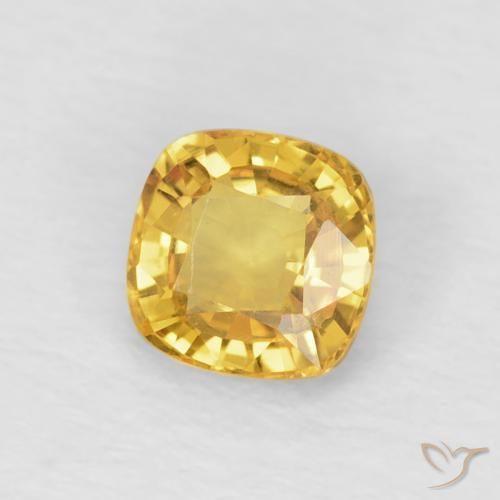 Saphir Doré naturelle Coussin, 0.53 ct, VVS