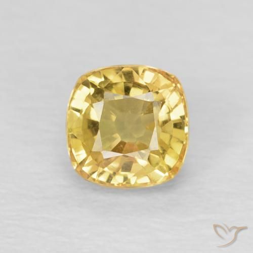 0.67ct Naturel Doré léger Saphir, Coussin, VVS