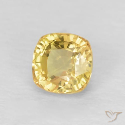 Saphir Doré léger naturelle Coussin, 0.67 ct, VVS