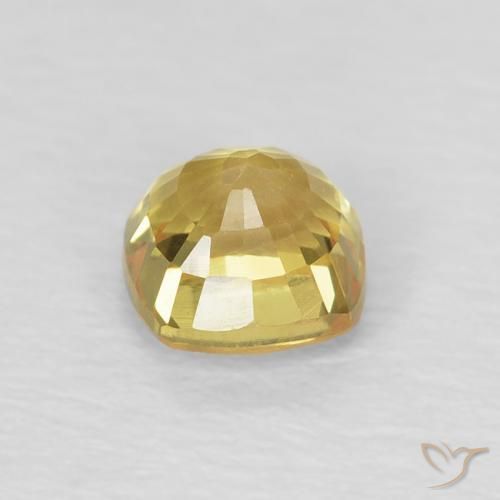 Saphir Doré léger naturelle Coussin, 0.67 ct, VVS