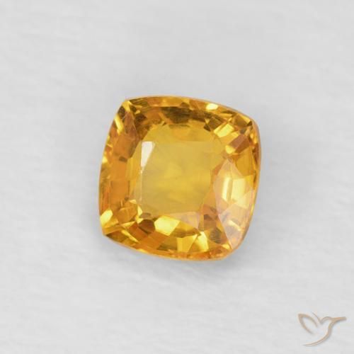 Saphir Orange-or naturelle Coussin, 0.48 ct, VVS