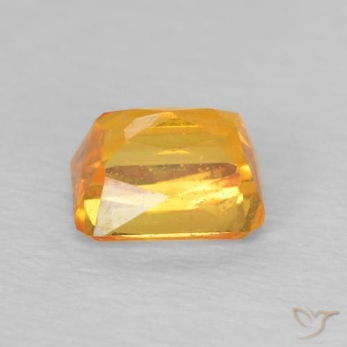 Saphir Orange moyen naturelle Octogone / coupe Émeraude, 0.74 ct, VS