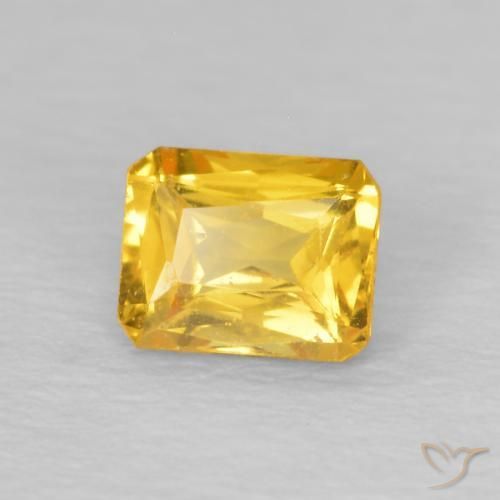 Saphir Doré naturelle Octogone / coupe Émeraude, 0.47 ct, VS