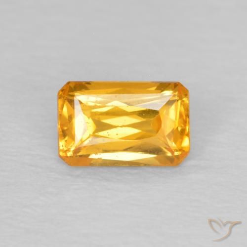 0.40ct Naturel Doré foncé Saphir, Taille émeraude, VS