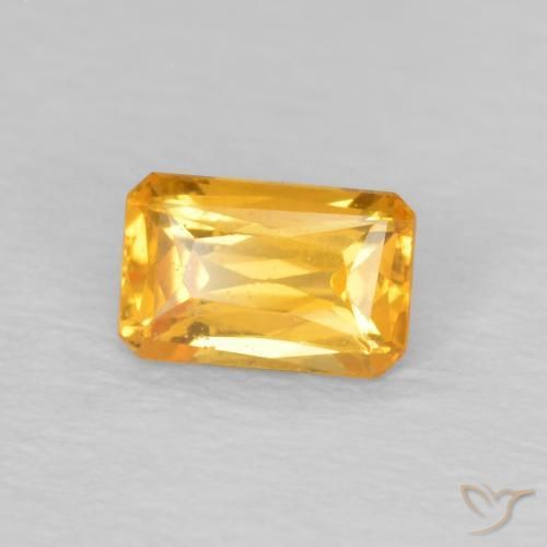 Saphir Doré foncé naturelle Octogone / coupe Émeraude, 0.40 ct, VS
