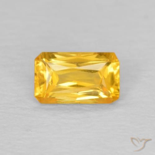 0.36ct Naturel Doré Saphir, Taille émeraude, VVS-VS