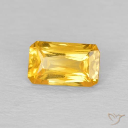 Saphir Doré naturelle Octogone / coupe Émeraude, 0.36 ct, VVS-VS