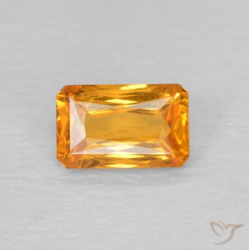 0.40ct Naturel Orange-or Saphir, Taille émeraude, VVS-VS