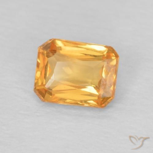 Saphir Orange-or naturelle Octogone / coupe Émeraude, 0.52 ct, VVS