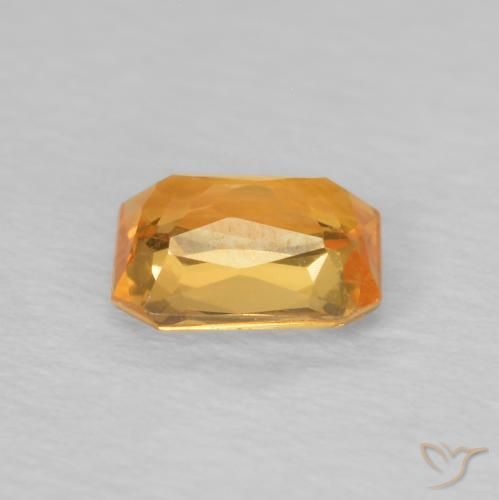 Saphir Orange-or naturelle Octogone / coupe Émeraude, 0.52 ct, VVS