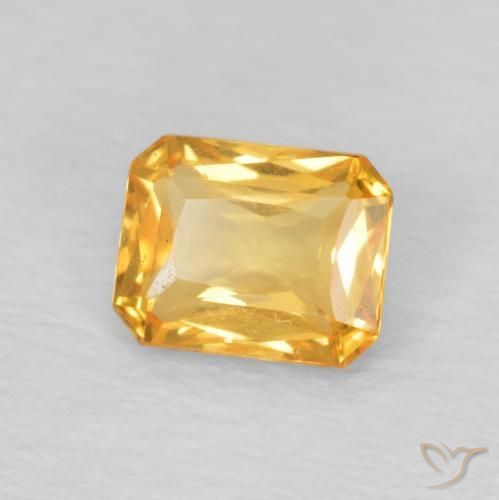 Saphir Orange moyen naturelle Octogone / coupe Émeraude, 0.53 ct, VVS