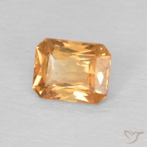 Saphir Mandarine naturelle Octogone / coupe Émeraude, 0.50 ct, VVS