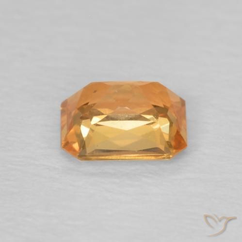Saphir Mandarine naturelle Octogone / coupe Émeraude, 0.50 ct, VVS