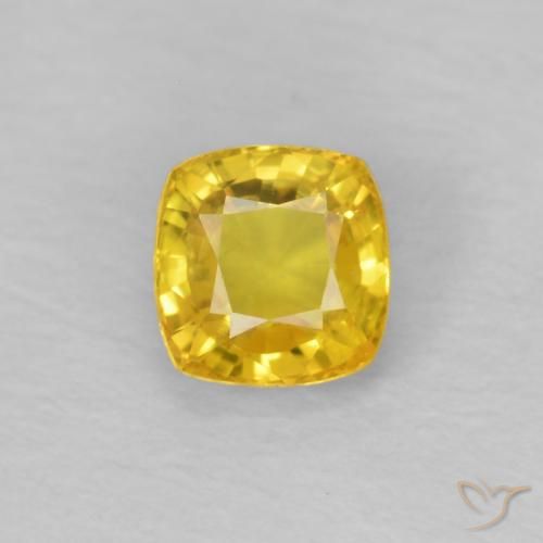 0.49ct Naturel Jaune miel Saphir, Coussin, VS