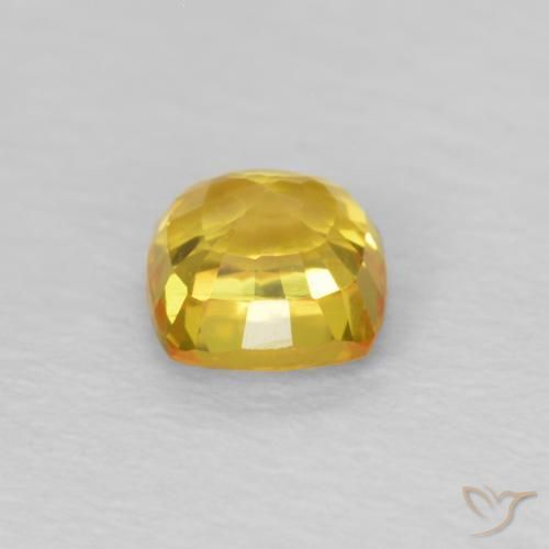 Saphir Jaune miel naturelle Coussin, 0.49 ct, VS
