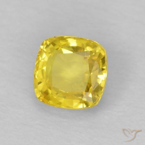 Saphir Doré jaunâtre naturelle Coussin, 0.62 ct, VS