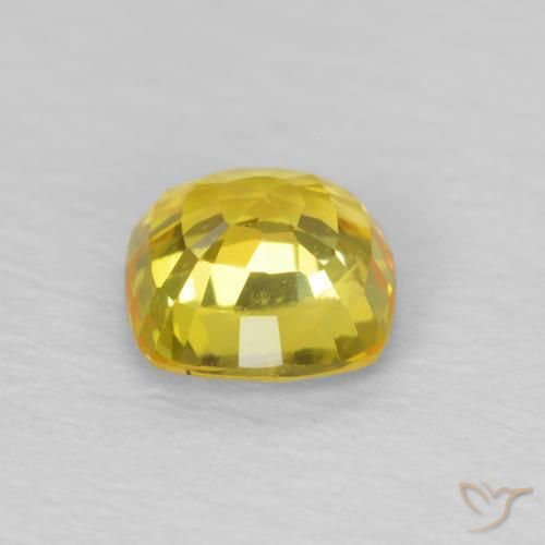 Saphir Doré jaunâtre naturelle Coussin, 0.62 ct, VS