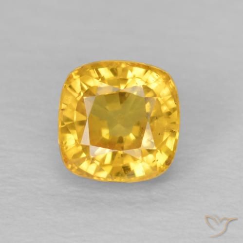 0.72ct Naturel Doré moyen Saphir, Coussin, VS