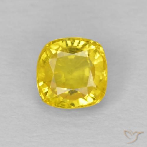 0.56ct Naturel Jaune miel léger Saphir, Coussin, VS