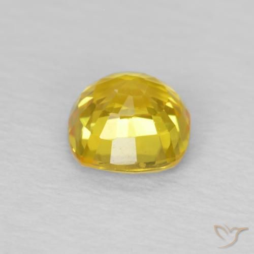 Saphir Jaune miel léger naturelle Coussin, 0.56 ct, VS