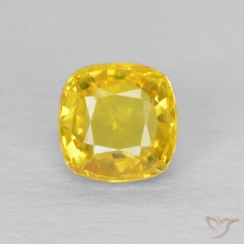 0.57ct Naturel Doré jaunâtre Saphir, Coussin, VS