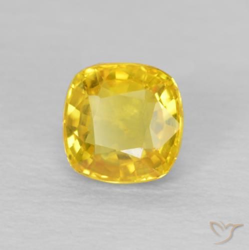 Saphir Doré jaunâtre naturelle Coussin, 0.57 ct, VS