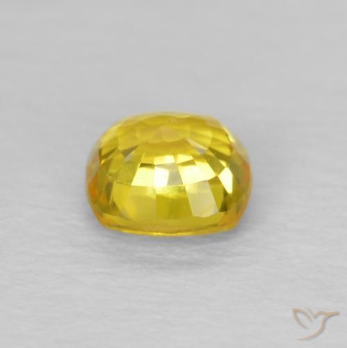 Saphir Doré jaunâtre naturelle Coussin, 0.57 ct, VS