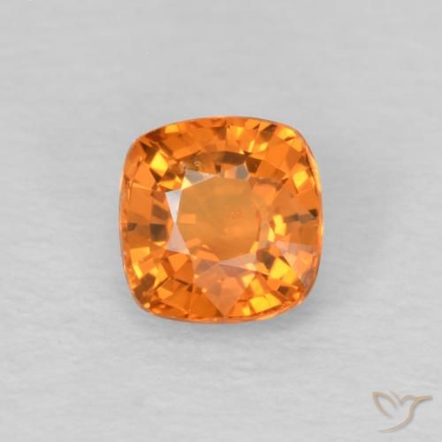 0.48ct Naturel Orange vif Saphir, Coussin, VS