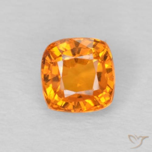 0.64ct Naturel Orange vif Saphir, Coussin, VS