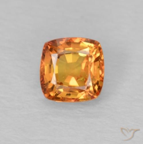 0.49ct Naturel Orange brun Saphir, Coussin, VS