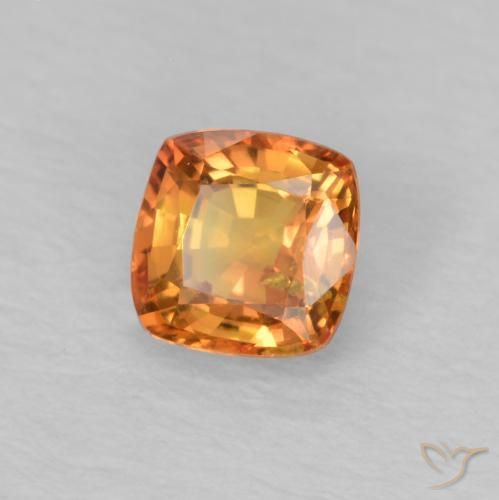 Saphir Orange brun naturelle Coussin, 0.49 ct, VS