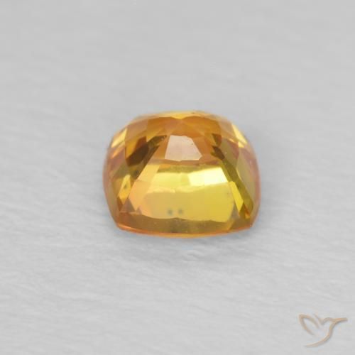 Saphir Orange brun naturelle Coussin, 0.49 ct, VS