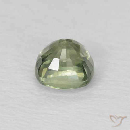 Saphir Vert sauge léger naturelle Coussin, 0.56 ct, VS