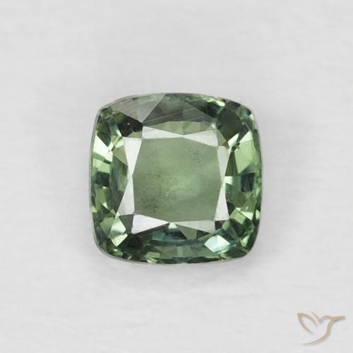 0.57ct Naturel Medium Light Green Saphir, Coussin, VS