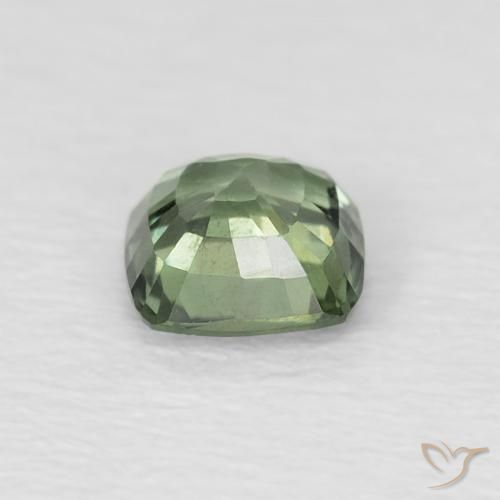 Saphir Medium Light Green naturelle Coussin, 0.57 ct, VS