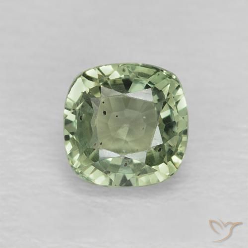 0.75ct Naturel Vert moyen Saphir, Coussin, VS