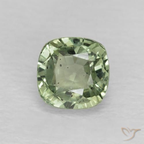 Saphir Vert moyen naturelle Coussin, 0.75 ct, VS