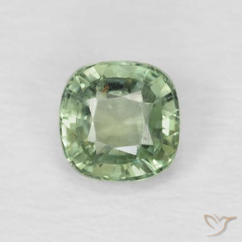 0.60ct Naturel Vert forêt léger Saphir, Coussin, VS