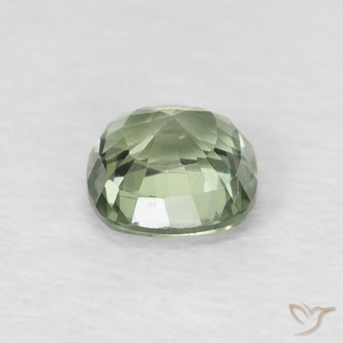 Saphir Vert forêt léger naturelle Coussin, 0.60 ct, VS